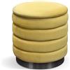 Konte.Design Pouf contenitore ARENDAL in tessuto effetto velluto giallo