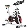 HOMCOM Cyclette Professionale, Cyclette da Camera Regolabile con Schermo LCD e Portabicchieri, Volano 8kg, Bianco