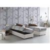 Talamo Italia Letto contenitore Singolo Silvia Sommier, Made in Italy, Letto con rivestimento in tessuto, Apertura laterale, con materasso cm 80x190 incluso, Bianco