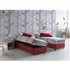 Talamo Italia Letto contenitore Singolo Silvia Sommier, Made in Italy, Letto con rivestimento in tessuto, Apertura laterale, adatto per materasso cm 80x190, Rosso