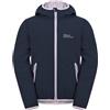 Jack Wolfskin Fourwinds-Giacca Softshell, Blu Notte/Lavanda Pallido, 92 Bambini e Ragazzi