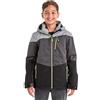 Killtec Girl's Giacca da sci/giacca funzionale con cappuccio e paraneve KSW 161 BYS SKI JCKT, grey melange, 116, 38494-000