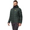 Jack Wolfskin Ather Down-Felpa con Cappuccio, Taglia M Piumino, Nero Oliva/Firefly, XL Uomo