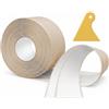 TAOYIO Battiscopa flessibile autoadesivo, 12M battiscopa da cucina in PVC 50x20mm, Battiscopa autoadesivo per cucina e bagno 5x2 Beige