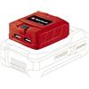 Einhell TC-CP 18 Li USB-Solo Adattatore USB a batteria Power X-Change (18 V, USB 1 - 5 V 1 A, USB - 5 V 2,1 A, senza batteria e caricabatteria)