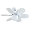 Bastilipo Menorca rc Minorca Ventilatore da soffitto con telecomando-60 W e 75 cm di Diametro-Luce LED Integrata, Metallo, Bianco/Pino