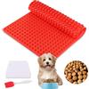 Mis.Moon Tappetino Forno Silicone per Cane, Hemisphere Silicone Mat Stampo da Forno per Biscotti per Cani Stampi Silicone Pet (Rosso)