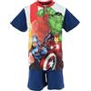 Sun City Marvel Avengers - Pigiama Estivo Supereroi Avengers Maglietta a Maniche Corte e Pantaloncino per Bambini e Ragazzi (Navy, 4 Anni)