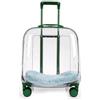 Sooar Trasportino per Gatti Rigido, Trasportino per Cani da Viaggio Traspirante, Trolley per Gatti Trasparente su Ruote, capacità di Carico Massima 10Kg (Color : Green Transparent)