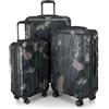 Suitline - Set di 3 valigie rigide leggere (S, M, L), Camouflage