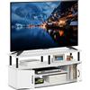 Furinno JAYA grande centro di intrattenimento può contenere fino a 55 pollici TV, bianco/nero