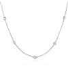 namana Collana Lunga in Argento 925, Catena Donna con Pietre Zirconi, Collana a Catena per Ragazza con Confezione Regalo