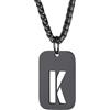 Richsteel Collana con Ciondolo a Forma di Lettera A-Z 26 Personalizzabile con Lettera dell'Alfabeto con Catena di Grano Resziabile Placcato Oro/Nero e Acciaio Inossidabile Gioielli Unisex