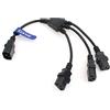 Eonvic - Cavo di alimentazione con splitter a Y, da IEC 320 C14 maschio a 3 C13 femmina, 30 cm (Nuovo 3 X C13-30 cm)