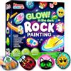 JOYIN 10 pezzi Kit Pittura di pietra per bambini con 18 colori (colle glitter e metallizzato e colori standard) Materiali artistici per bambini Attività da famiglia Regalo di compleanno