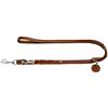 HUNTER Guinzaglio regolabile SOLID EDUCATION, colore cognac, pelle intrecciata, resistente, morbido, dimensioni: 18/250