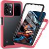 XINNI Cover per Xiaomi Redmi Note 13 PRO 5G, Protezione Schermo Integrata 360 Gradi Antiurto Custodia, Rugged Doppia Faccia Bumper Trasparente Full Guscio Fronte Retro Case, Rosa