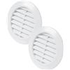 Vent Systems 2 registri d'aria bianchi da 60 mm, griglia di ventilazione attraverso la porta, con griglia di protezione dagli insetti, griglia di ventilazione rotonda per interni, bagno, armadio