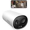 Imou 2K Telecamera Wi-Fi Esterno Batteria Senza Fili, Videocamera Sorveglianza Esterno a Batteria 3MP, Rilevamento Umano/PIR, Visione Notturna a Colori, IP66, Modalità Privata, 2,4GHZ