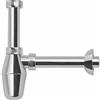 Schläfer 4396115 | Sifone in Abs 1 1/4 Cromato, Sifone a Bottiglia per lavabo e Bidet, Scarico Lavandino Universale, Sifone in Plastica Antiodore Cromo, Tubo Scarico Muro diam 32 mm.