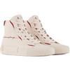 Armani Exchange Contrast Logo Line, High Top, Scarpe da Ginnastica Donna, Bianco Rosso, 36 EU