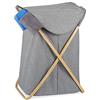 Relaxdays Cesto Portabiancheria, Pieghevole, con Coperchio, 58 L, Bambù e Stoffa, HLP 62,5 x 43 x 42 cm, Grigio/Naturale