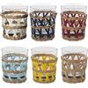 DRW Set di 6 bicchieri bassi in vetro con decorazione in trasparente ø8 x 9,5 cm