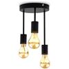 B.K.Licht Plafoniera Led soffitto con 3 punti luce, per lampadine E27 non incluse, Ø19x31cm, lampadario a sospensione, lampadario camera da letto, lampadario soggiorno, cucina, metallo nero opaco