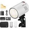 GODOX AD100Pro - Kit flash compatto compatto TTL a testa tonda da 100 W, in acciaio HSS, leggero, bianco
