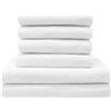 ZOLLNER Set di asciugamani - 4 asciugamani da bagno 50x100 cm e 2 teli doccia 70x140 cm - super assorbenti - bianco - con gancetto - lavabili a 95°C - cotone - qualità d'albergo