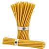 Danilovo - Candele in Cera d'Api, 50 Pezzi, Colore Giallo, Candele Decorative per Preghiera, per Rituali, Decorazione o Candele di Compleanno, 18,5 cm x 0,61 cm