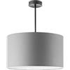 Miratic Lampada a Sospensione Corta con Sorgente Luminosa Sostituibile E27 max. 60W (non inclusa) Paralume in Tessuto (grigio)