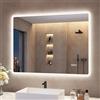 S'bagno Specchio-Bagno-con-Luce 60x80cm, Specchio-Bagno-LED-Retroilluminato, Bluetooth, Antifog, 3 Colori, Dimmerabile, Memoria, Temperato, Impermeabile IP44, Orizzontale/Verticale