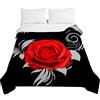 Surwin Trapuntino Copriletto Trapuntato Primaverile Estivo,Stile Moderno,Trapuntino in Morbida Microfibra con Stampa Rosa 3D Leggero Coperta Letto Singolo Matrimoniale (Rosa Rossa,200x230cm)