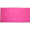Russo Tessuti Telo Mare Spaggia Piscina Liujo Liu-Jo Tinta Unita Frangia Microspugna Cotone-Fucsia