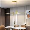 Cblbser Lampada a Sospensione a LED Oro, 40W Lampada da Ristorante Lampada da Tavolo Lampadario Lineare Moderno Lampadario a Soffitto Dimmerabile,Lampadario Regolabile in Altezza Per L'isola L150 cm
