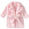 Alunsito Accappatoio in pile per bambina autunno inverno per bambina morbido asciugamano più accappatoio spa asciugamano avvolgente 90 rosa 2-3 anni