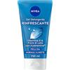 NIVEA Gel Detergente Viso Rinfrescante 2 x 150ml, Detergente viso con acqua purificata e fiore di loto, Detergente viso pelle sensibile che rispetta la naturale idratazione della pelle