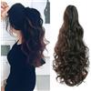 Cybelleza Coda Capelli Extension Coda di Cavallo 45cm Estensioni per Capelli Ricci Mossi Ondulati Lunghi Sintetici Ponytail Claw Posticci Parruchino Donna, Marrone scuro/Rosso marrone