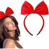 JITNGA 1 Pezzo Fasce Per Capelli Con Fiocco Per Donne Ragazze San Valentino Fasce Per Capelli Con Fiocco Rosso Fasce Per Capelli Accessori Per Capelli Perfetti Per Cosplay Di Feste (Rosso)