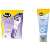 Scholl Velvet 2in1 Leviga e Ammorbidisce, Sistema di Pedicure Elettronico per Levigare i Piedi Testine Interscambiabili a Doppia Azione + Scholl Crema Piedi Hydration Boost