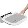 Heuffe Sedia Doccia Sottile Ergonomica Pieghevole a Muro - 180kg Portata Max Antiscivolo, per Anziani e Disabili, Bianco