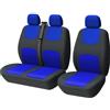 TOYOUN Coprisedili Auto Universali per Furgoni e Camion 3 Posti - per Singoli e Doppi Sedile Anteriore 2+1 - Compatibile Con Gli Airbag - Blu
