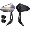 DREAMIZER Specchietti retrovisori laterali per moto con bullone filettato 2X10mm e morsetto per manubrio da 22 mm per bobber cruiser chopper touring atv sport bike