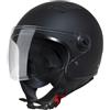 VINZ Como Casco Jet con Visiera ECE 22.06 Certificato | Per scooter, moto e Vespa | Uomo E Donna | nelle taglie dalla XS-XL| Disponibile in quattro colori - Nero opaco
