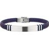 Breil, Collezione Savage, Bracciale da Uomo in Acciaio Lucido e Silicone, con Cuciture a Contrasto, Accessorio Minimalista e Casual, Lunghezza Regolabile Fino 22 cm, Idee Regalo Uomo, Blu