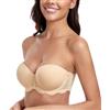 Lemorosy Reggiseno Senza Spalline da Donna Push Up con Ferretto con Coppe Sagomate con Pizzo（Beige，6C）