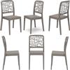 REDÒKASA Set 6 sedie in polipropilene MEDEA, MADE IN ITALY, impilabile, idrorepellente, resistenza raggi UV, design moderno per sala da pranzo, cucina, sala d'attesa, bar, ristoranti, giardino (Tortora, 6)