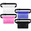 BSITSSS 4 Pezzi Borsa Impermeabile, Marsupio Impermeabile IPX8 Impermeabile Custodia on Schermo Touch con Cintura Regolabile, Custodia Impermeabile per Spiaggia Nuoto Canottaggio Pesca
