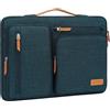 MOSISO 15 pollici Custodia Laptop, 15 pollici Custodia PC Compatibile con MacBook Air M5 M4 M3 M2 2026-2023, Dell XPS Plus, Lato Aperto Borsa con 4 Cerniera Tasche&Maniglia, Aqua Green